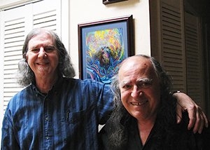 Mark Roland and Jack Foley with Mark's painting, Eugene, OR, 09-13